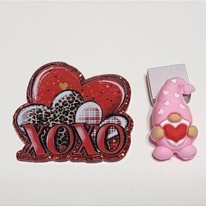Flatback Valentine Gnome Beads Love Crafts Badge Keychain Glitterback Magnet